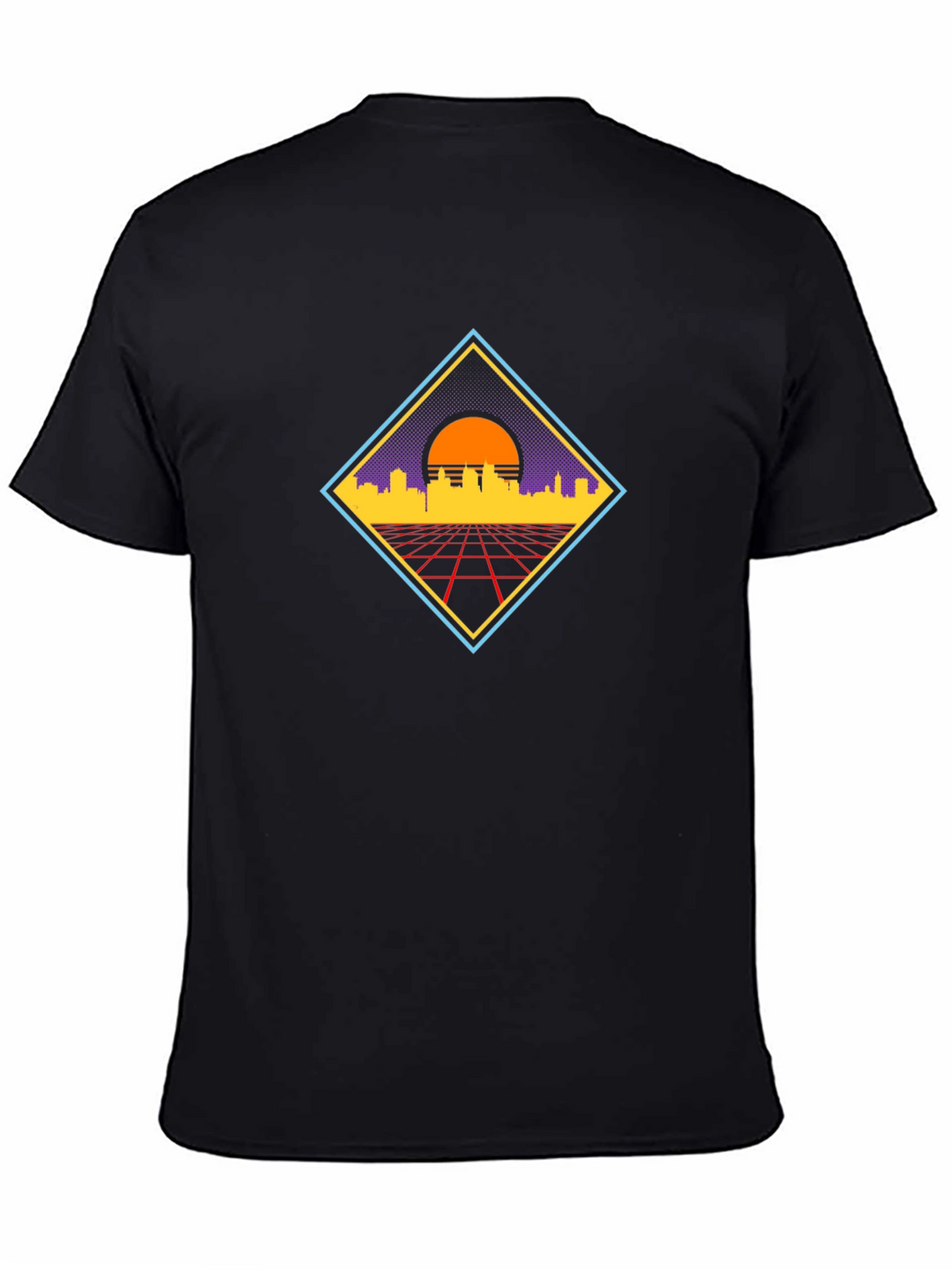 Retro Cityscape Graphic T-Shirt - Black