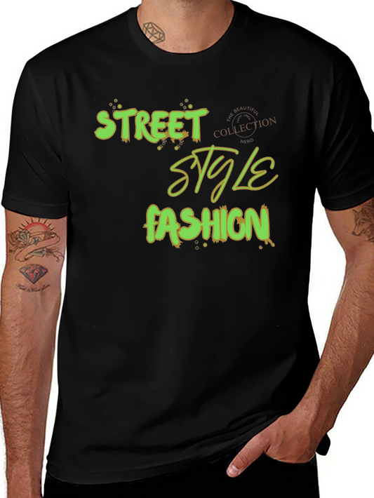 Street Style Fashion Graphic Tee - Trendy Black T-Shirt