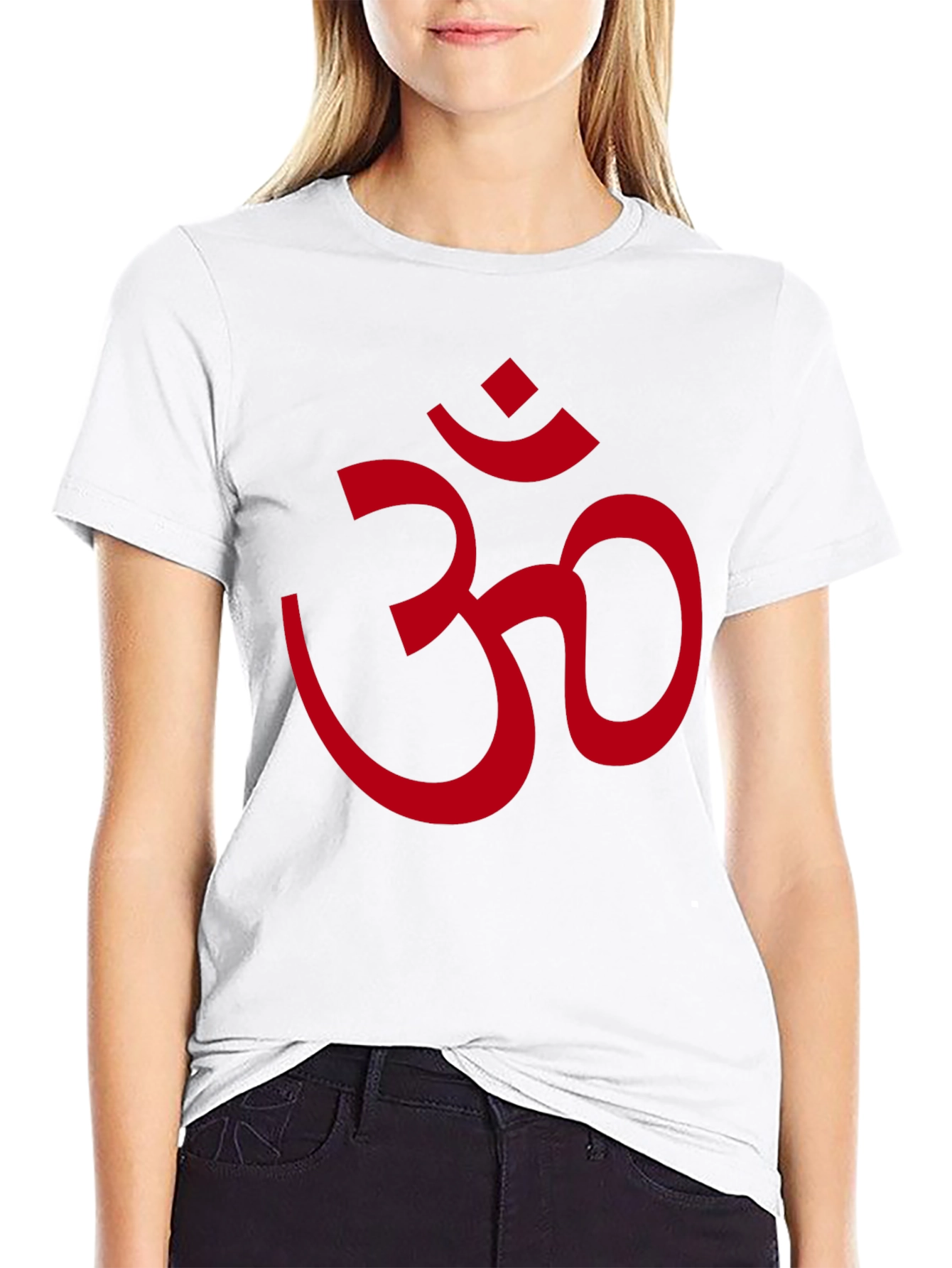 Red Om Symbol Black T-Shirt
