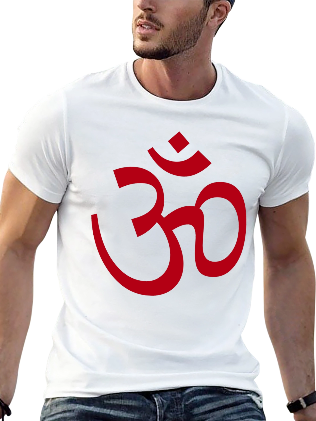 Red Om Symbol Black T-Shirt