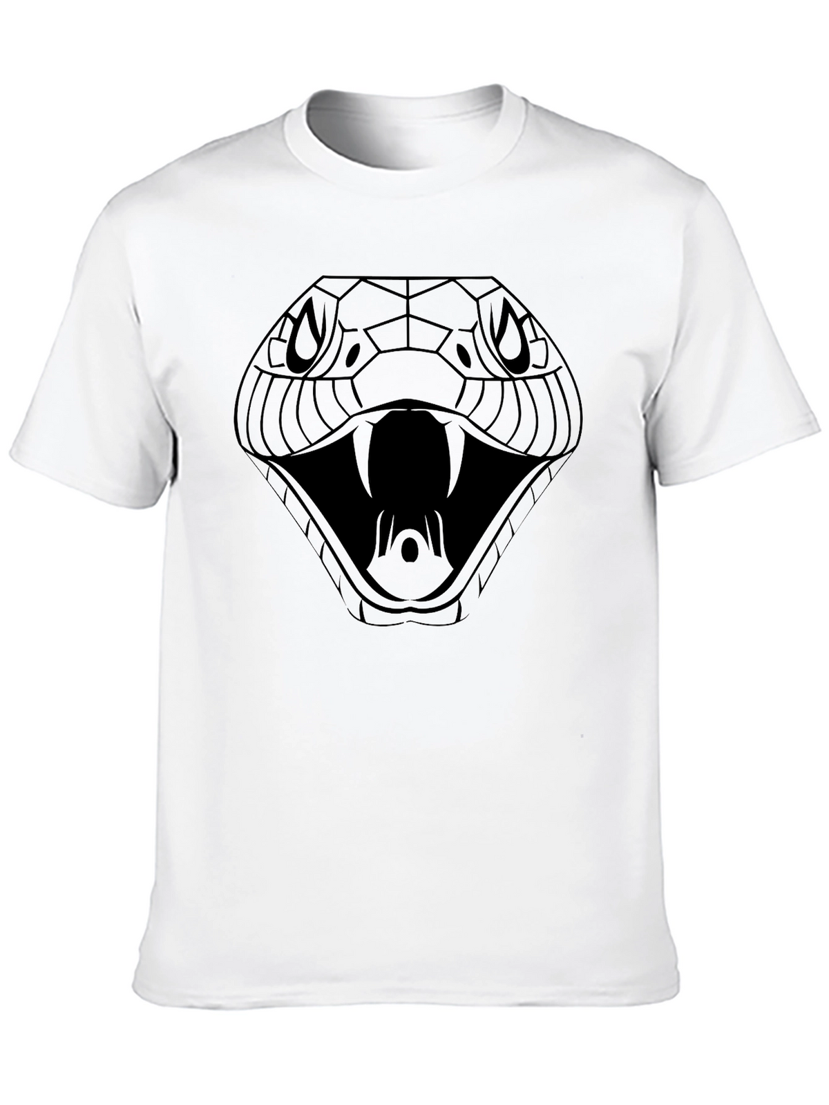Mens Black Snake Graphic Tee - Cobra Design