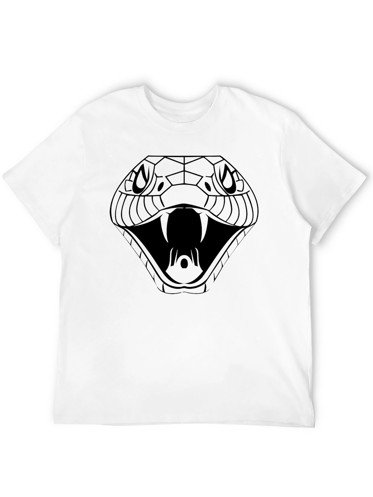 Mens Black Snake Graphic Tee - Cobra Design