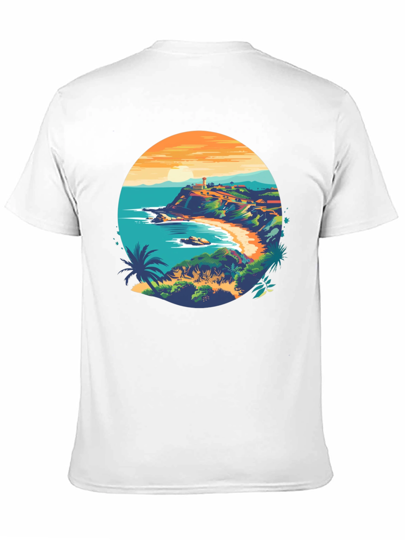 Coastal Lighthouse Graphic Black T-Shirt