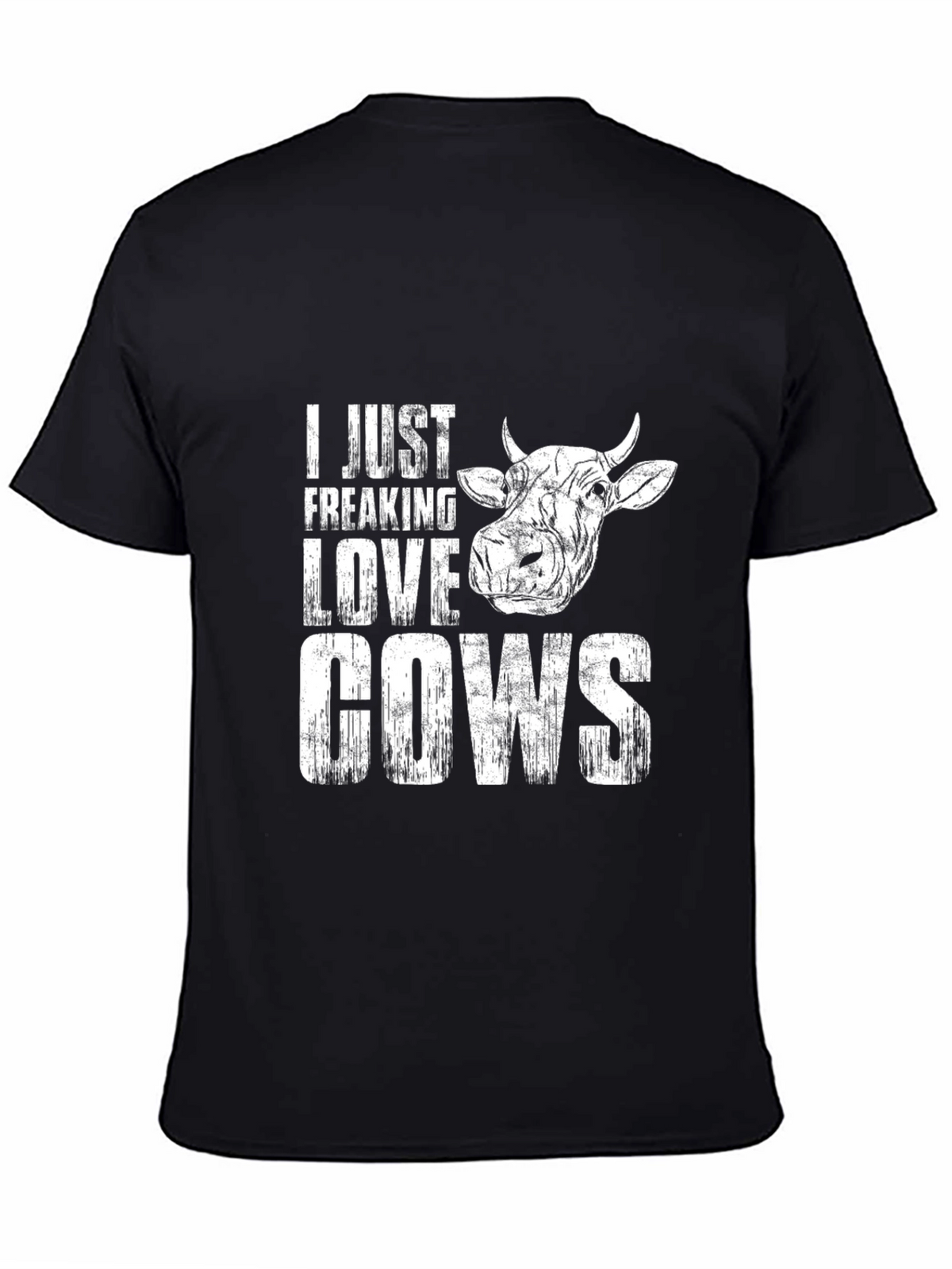 I Just Freaking Love Cows Graphic T-Shirt - Black