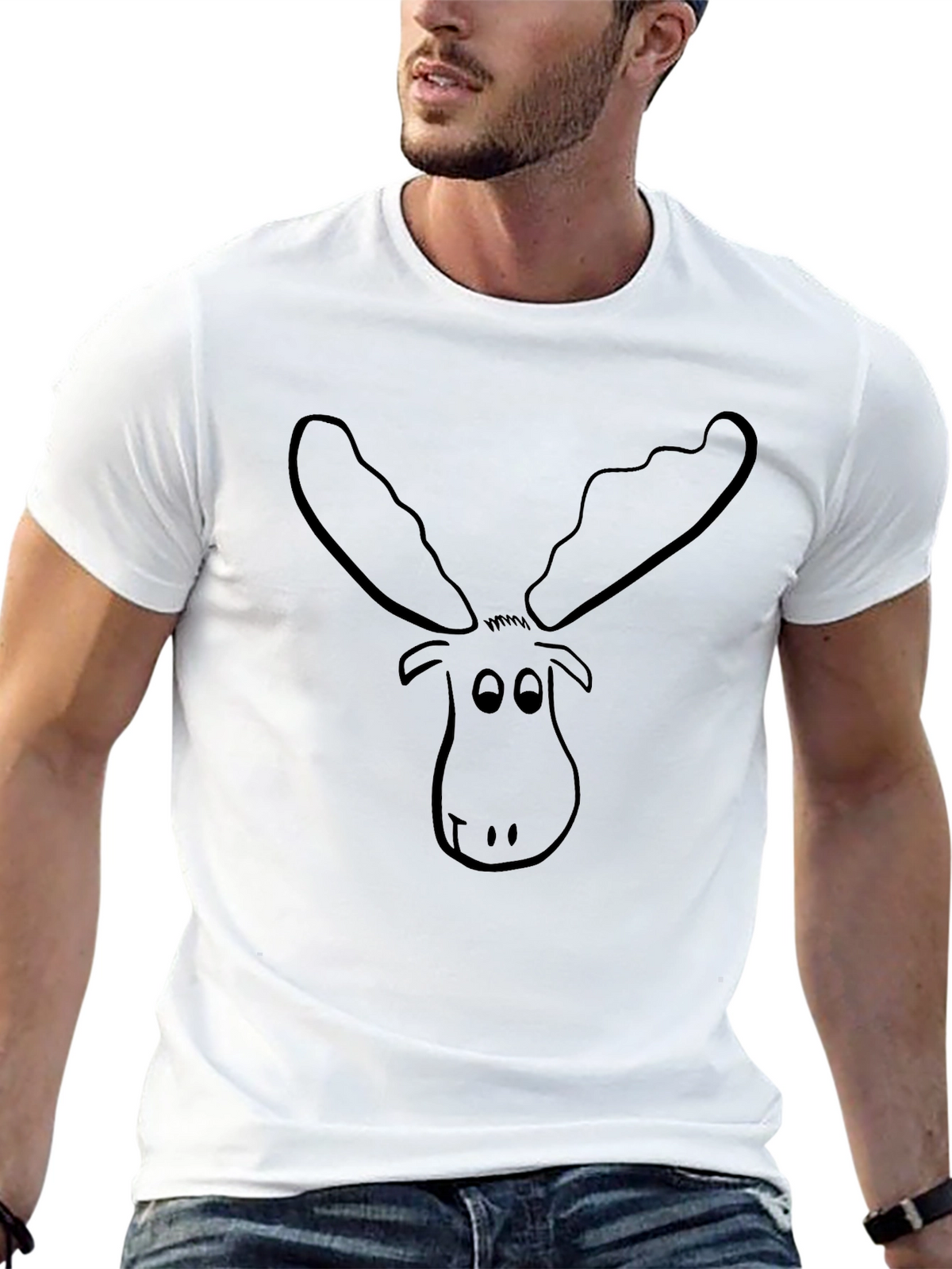 Moose Graphic Tee - Black Casual Top