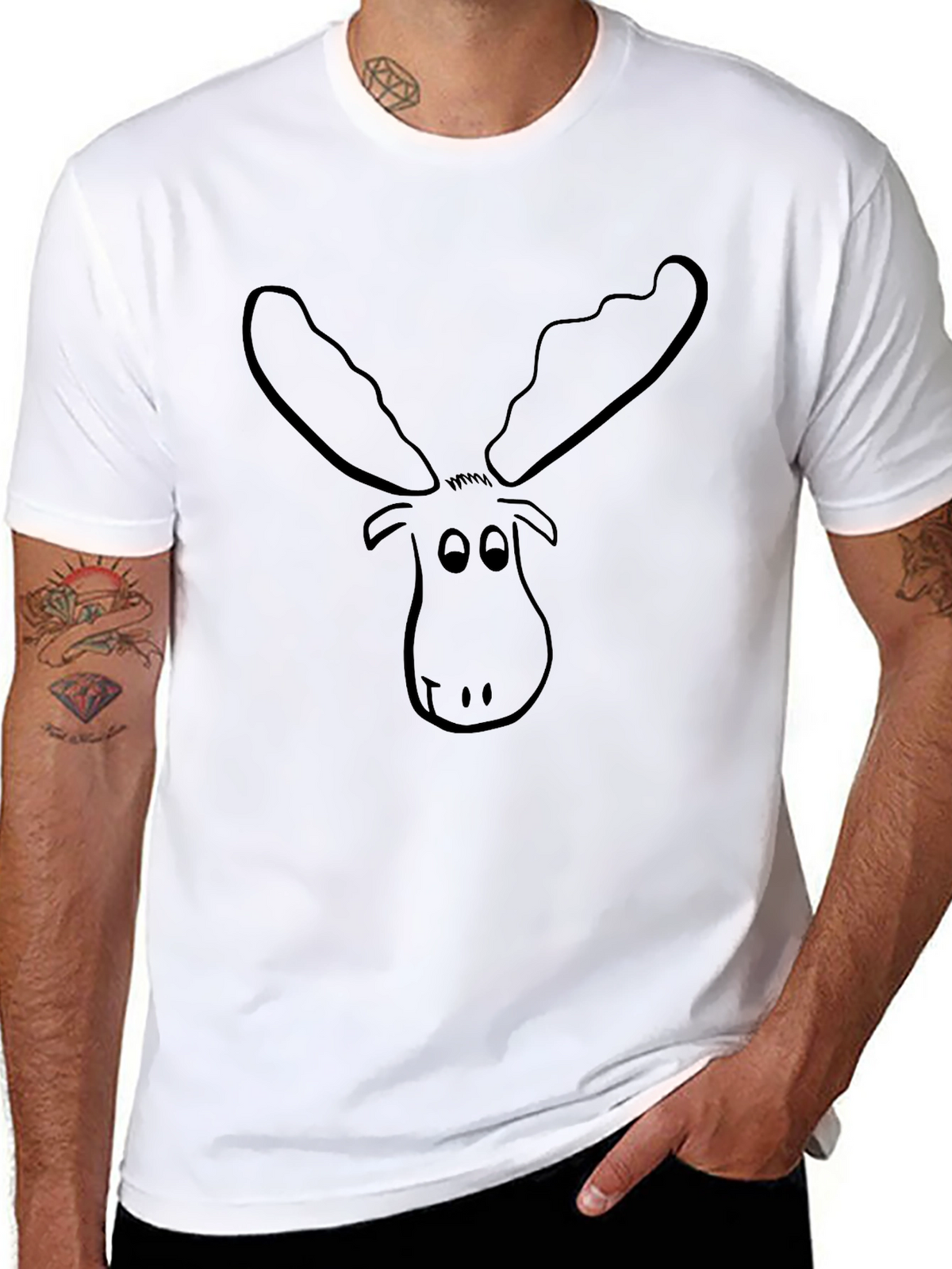 Moose Graphic Tee - Black Casual Top