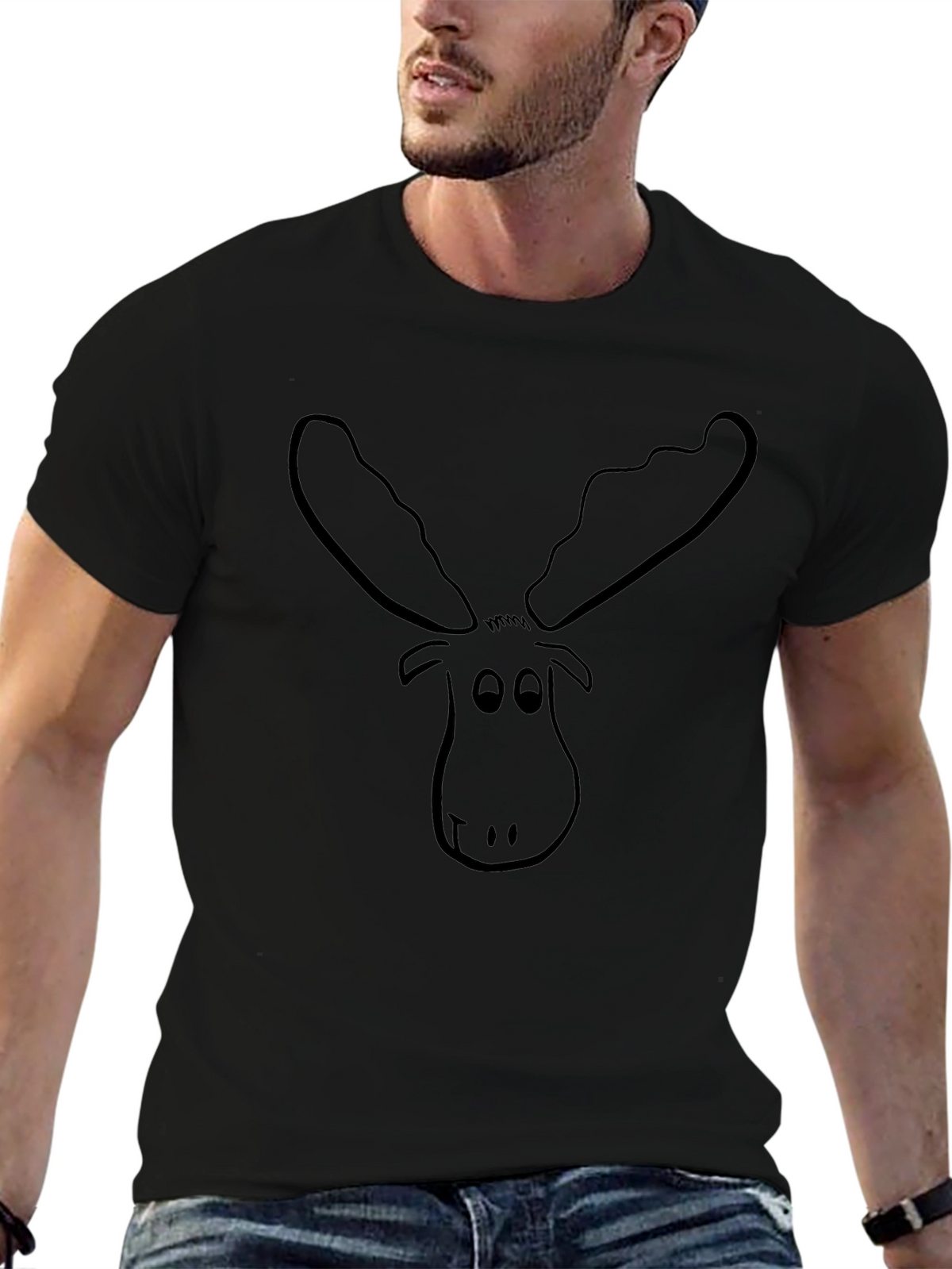 Moose Graphic Tee - Black Casual Top