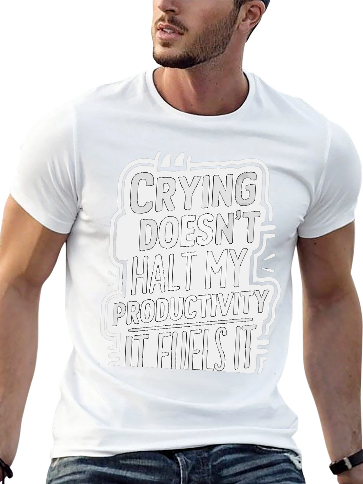 Crying Fuels Productivity Graphic Tee - Black