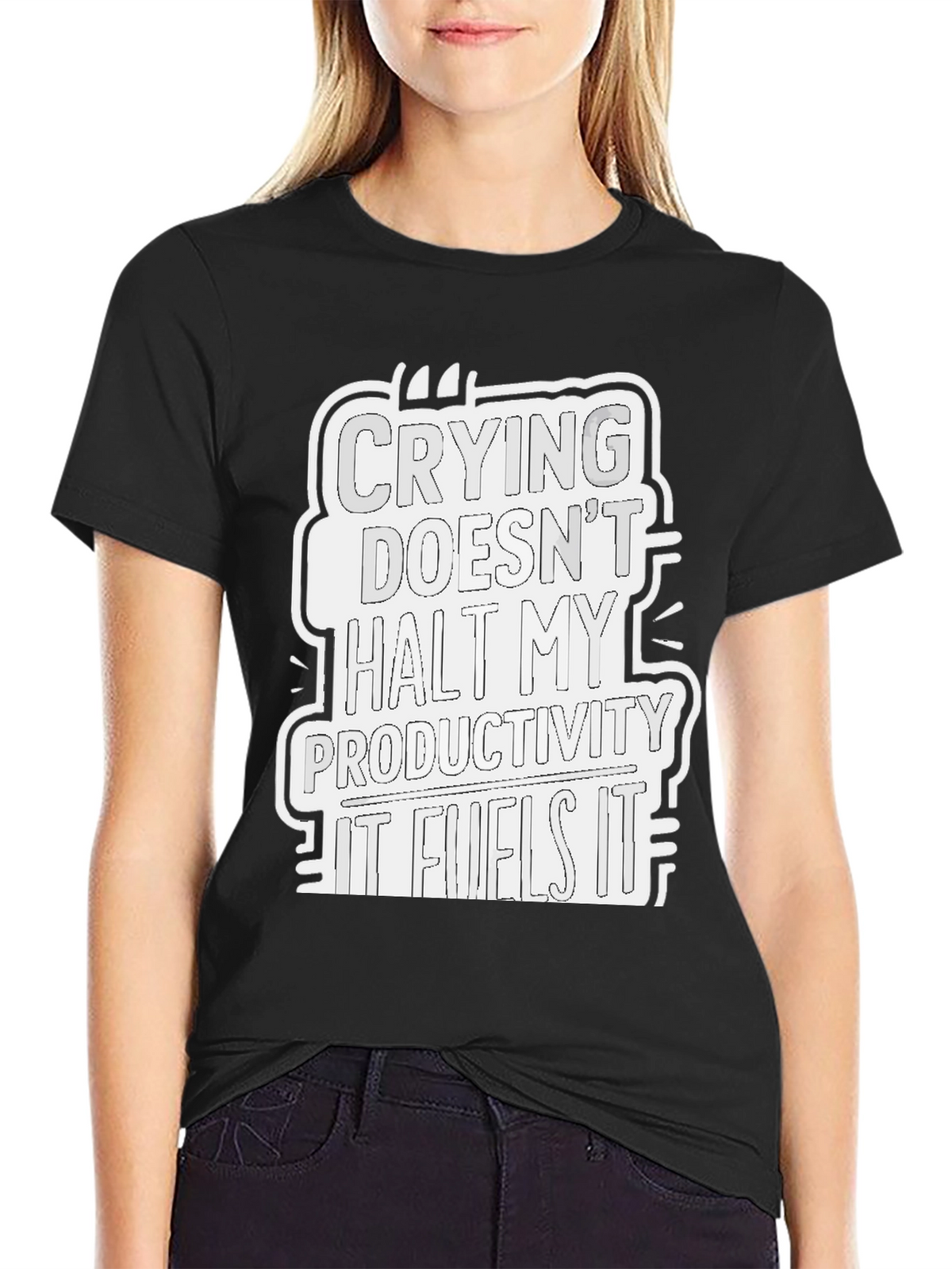 Crying Fuels Productivity Graphic Tee - Black