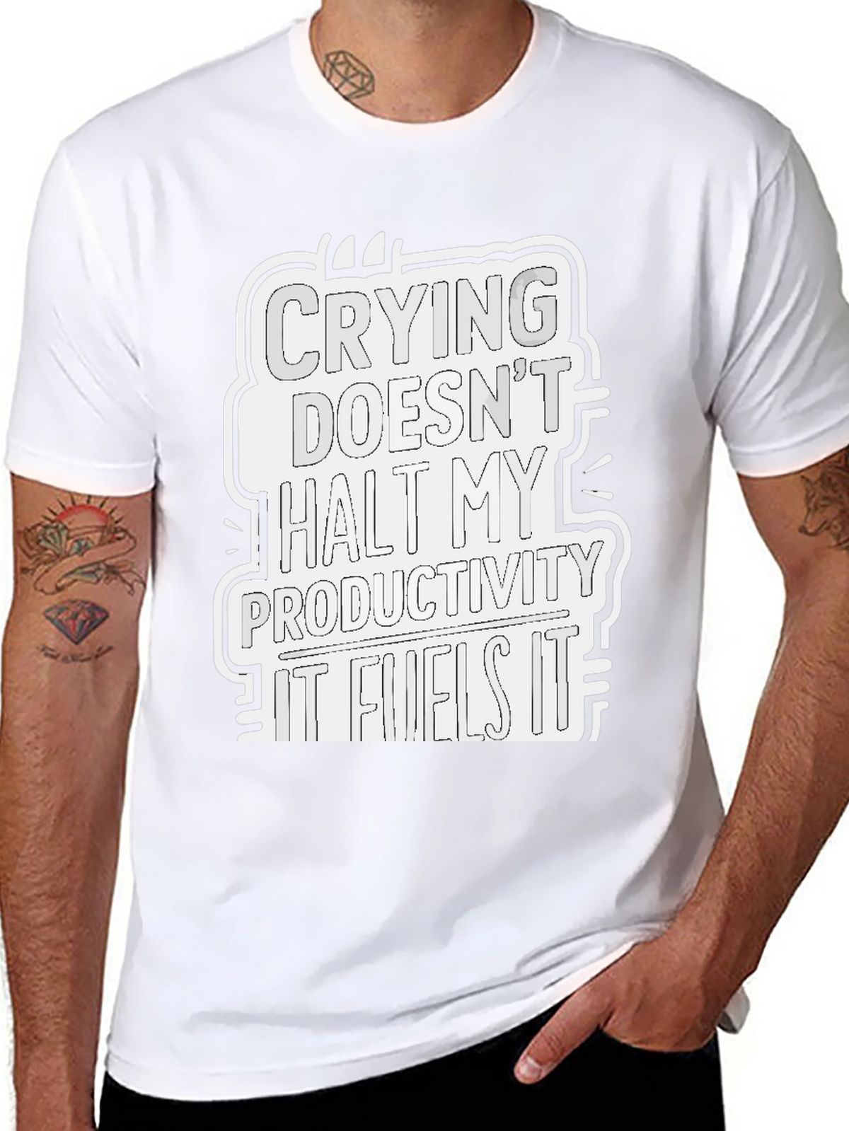 Crying Fuels Productivity Graphic Tee - Black