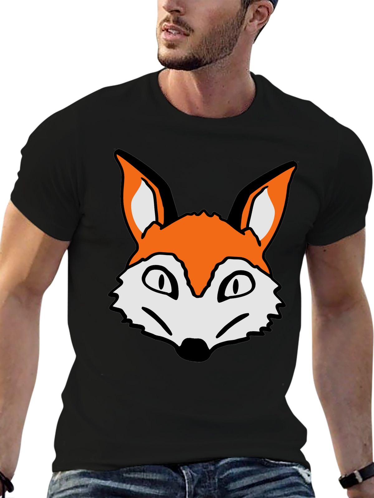 Fox Graphic T-Shirt - Casual Black Tee