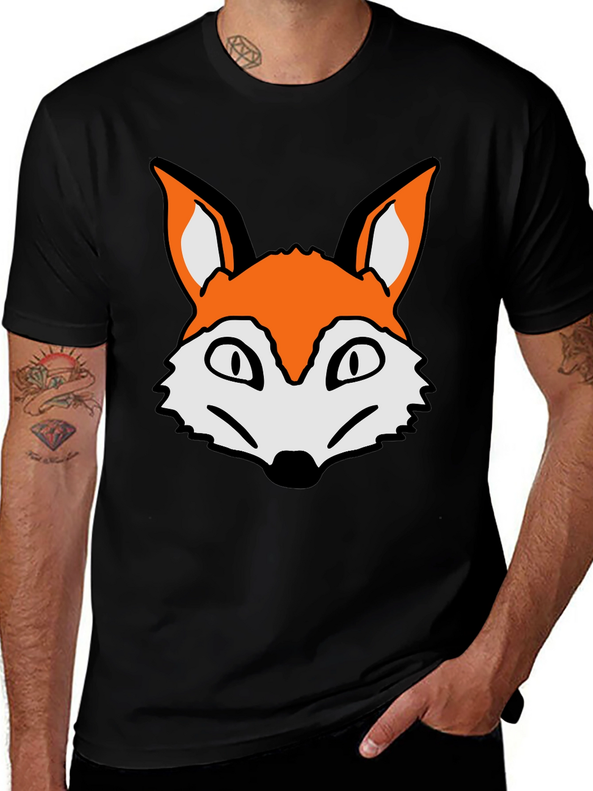 Fox Graphic T-Shirt - Casual Black Tee