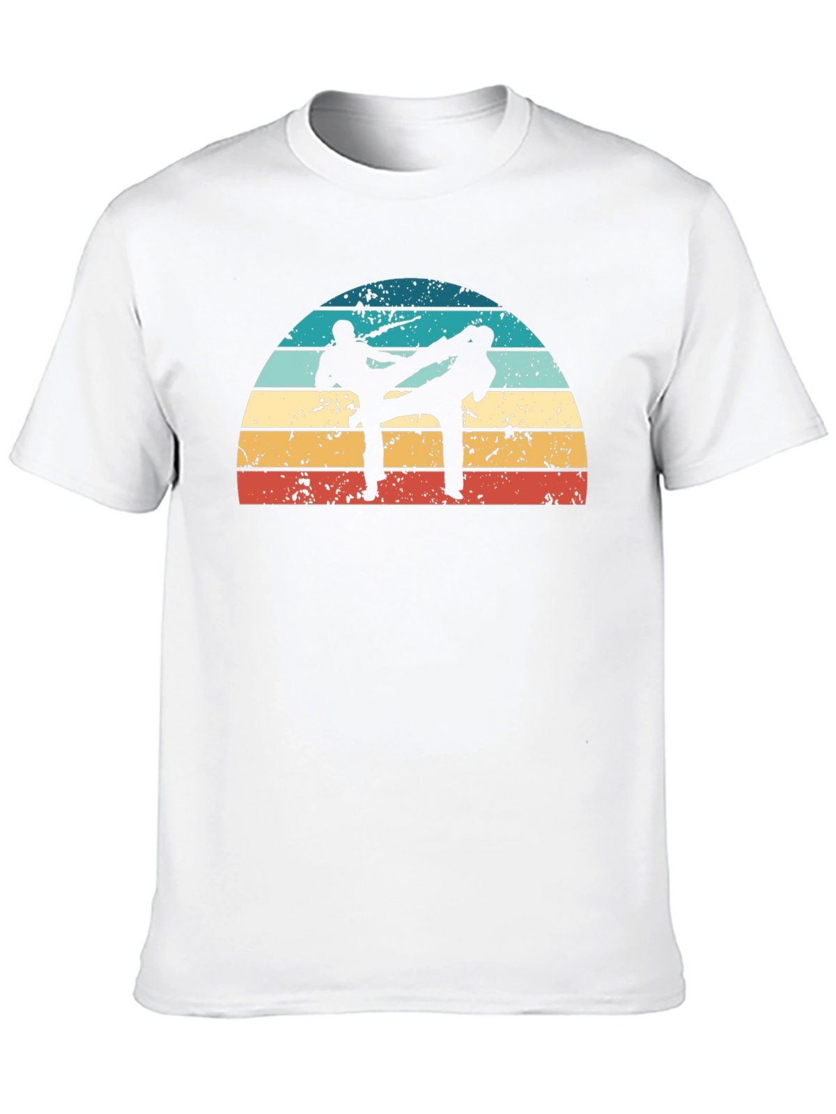 Retro Karate Silhouette Black T-Shirt