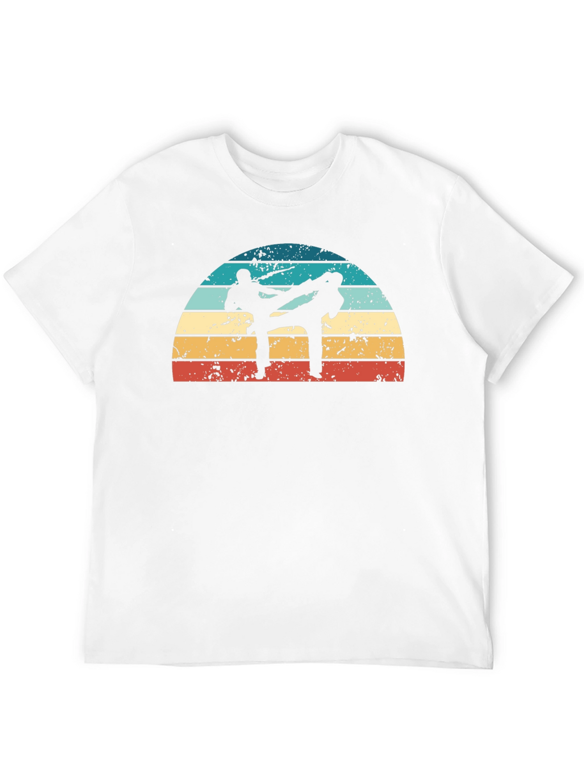 Retro Karate Silhouette Black T-Shirt