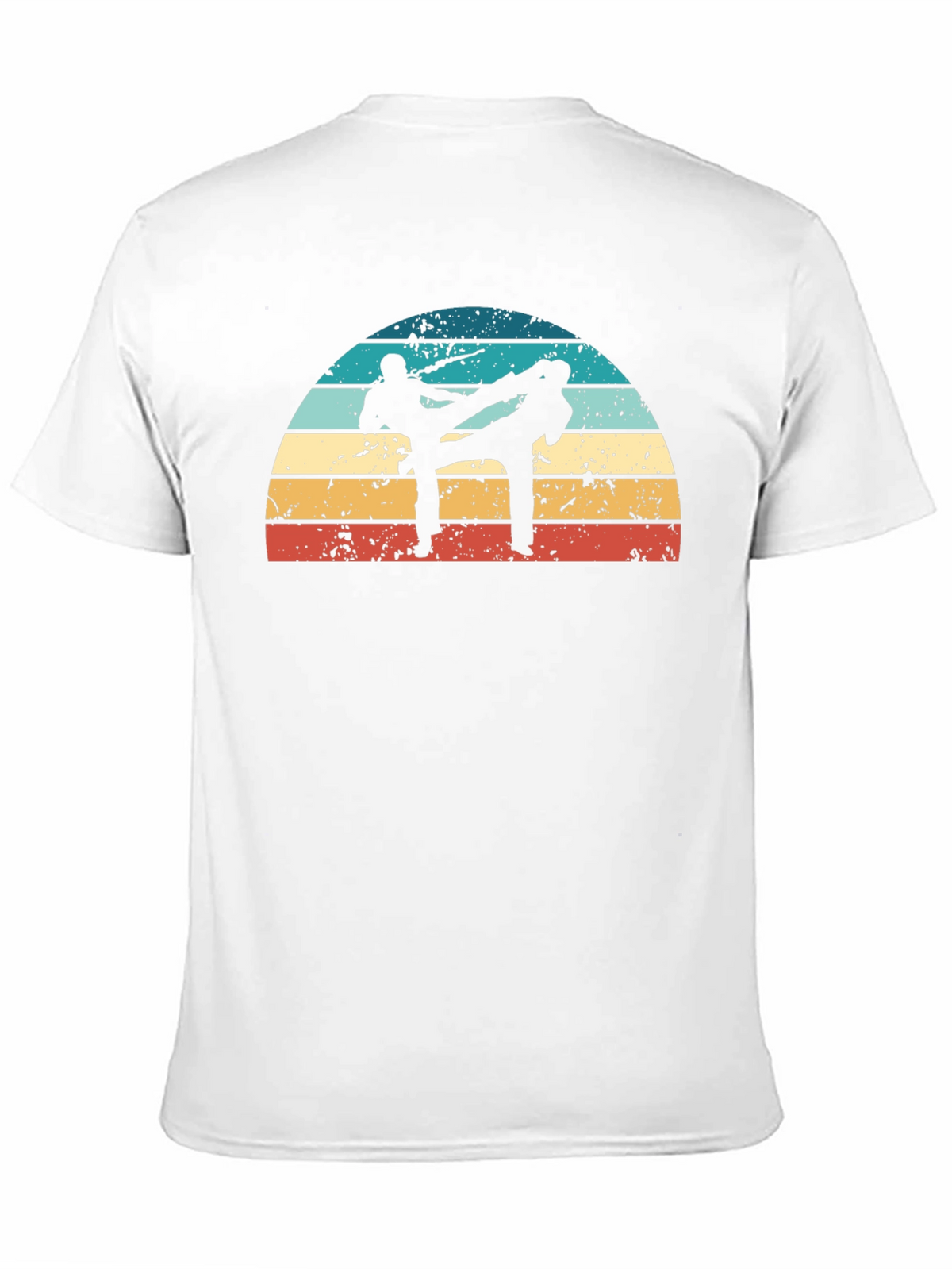 Retro Karate Silhouette Black T-Shirt