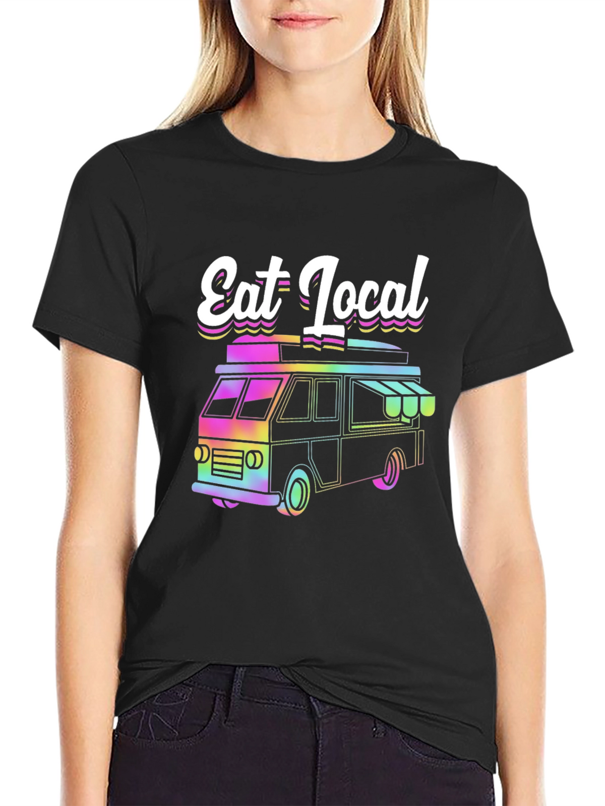 Eat Local T-Shirt Food Truck Tee Funky Design