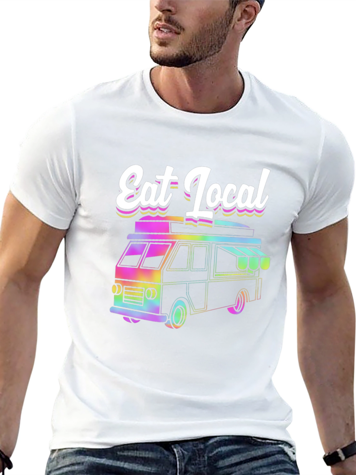 Eat Local T-Shirt Food Truck Tee Funky Design