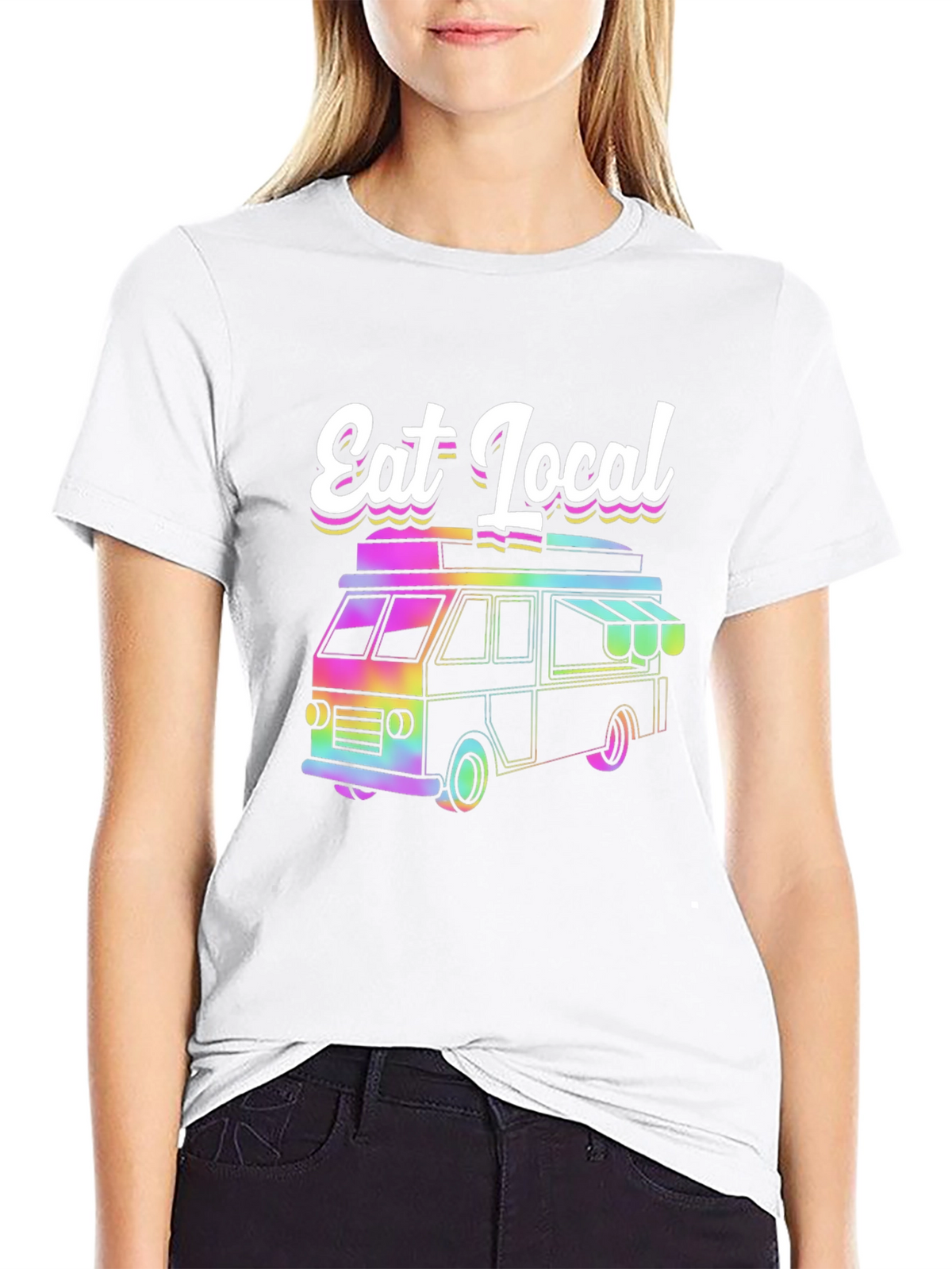 Eat Local T-Shirt Food Truck Tee Funky Design