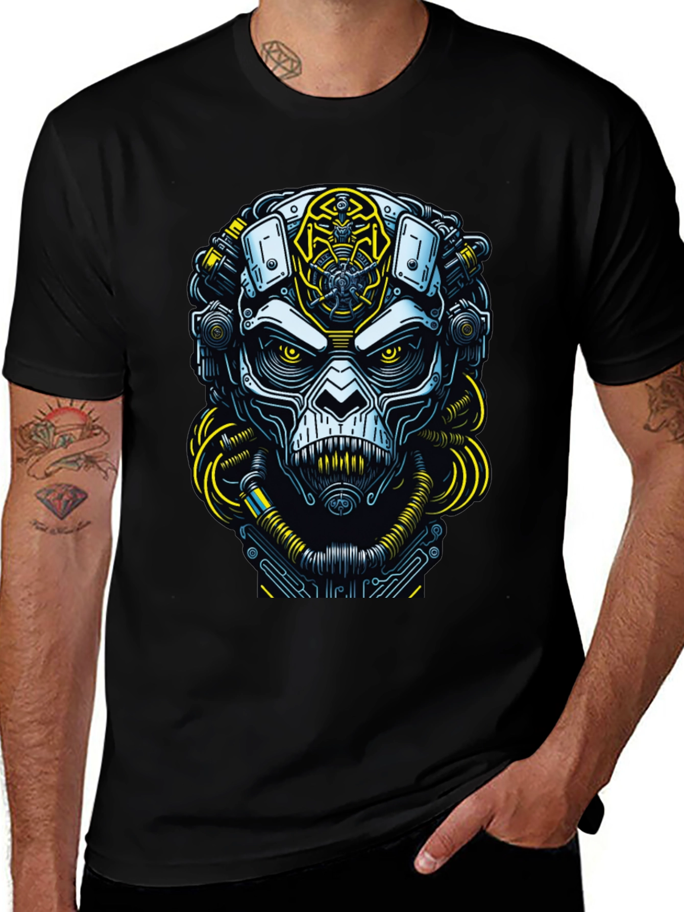 Cyberpunk Ape Graphic Tee - Futuristic Streetwear