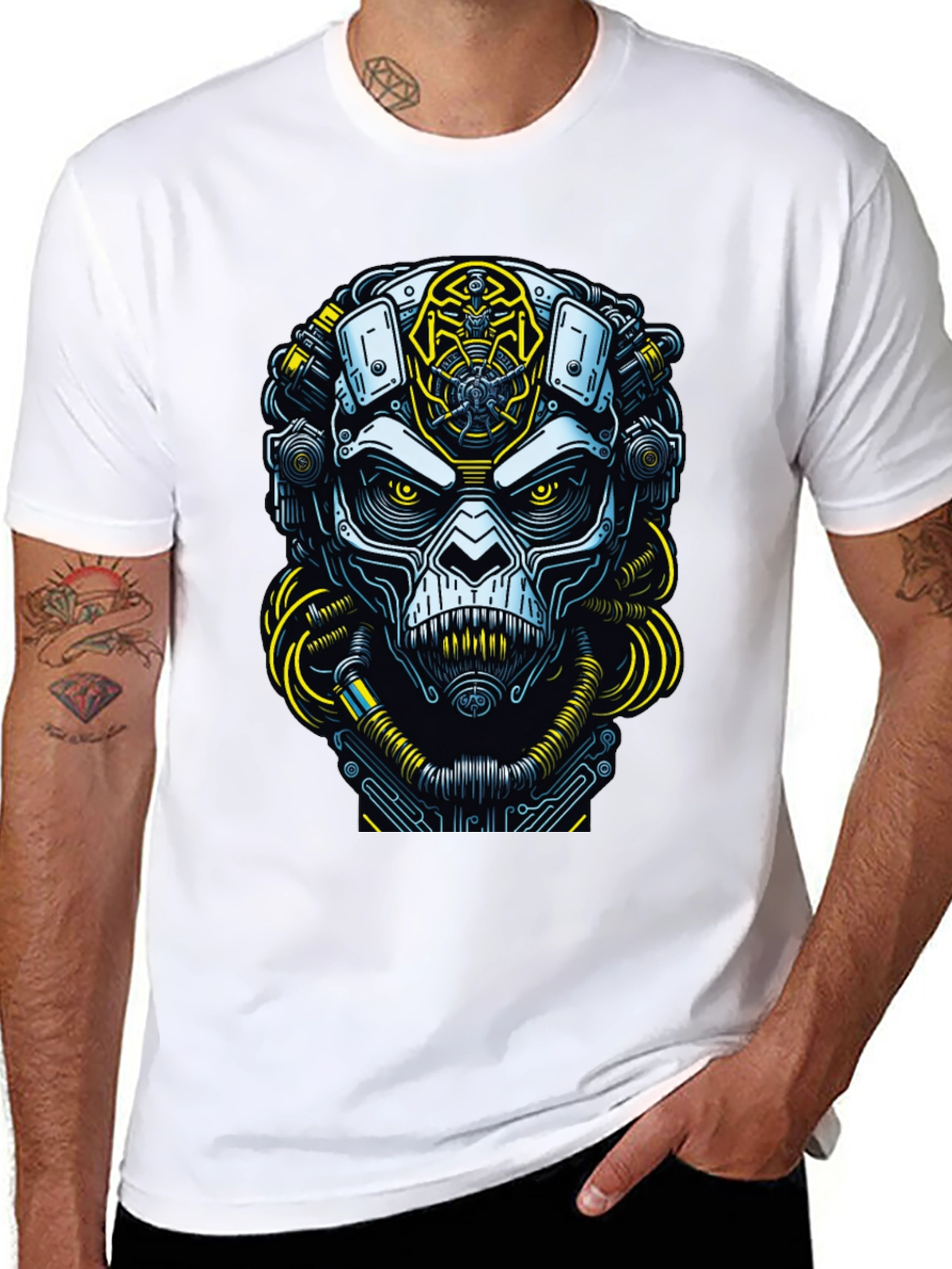 Cyberpunk Ape Graphic Tee - Futuristic Streetwear