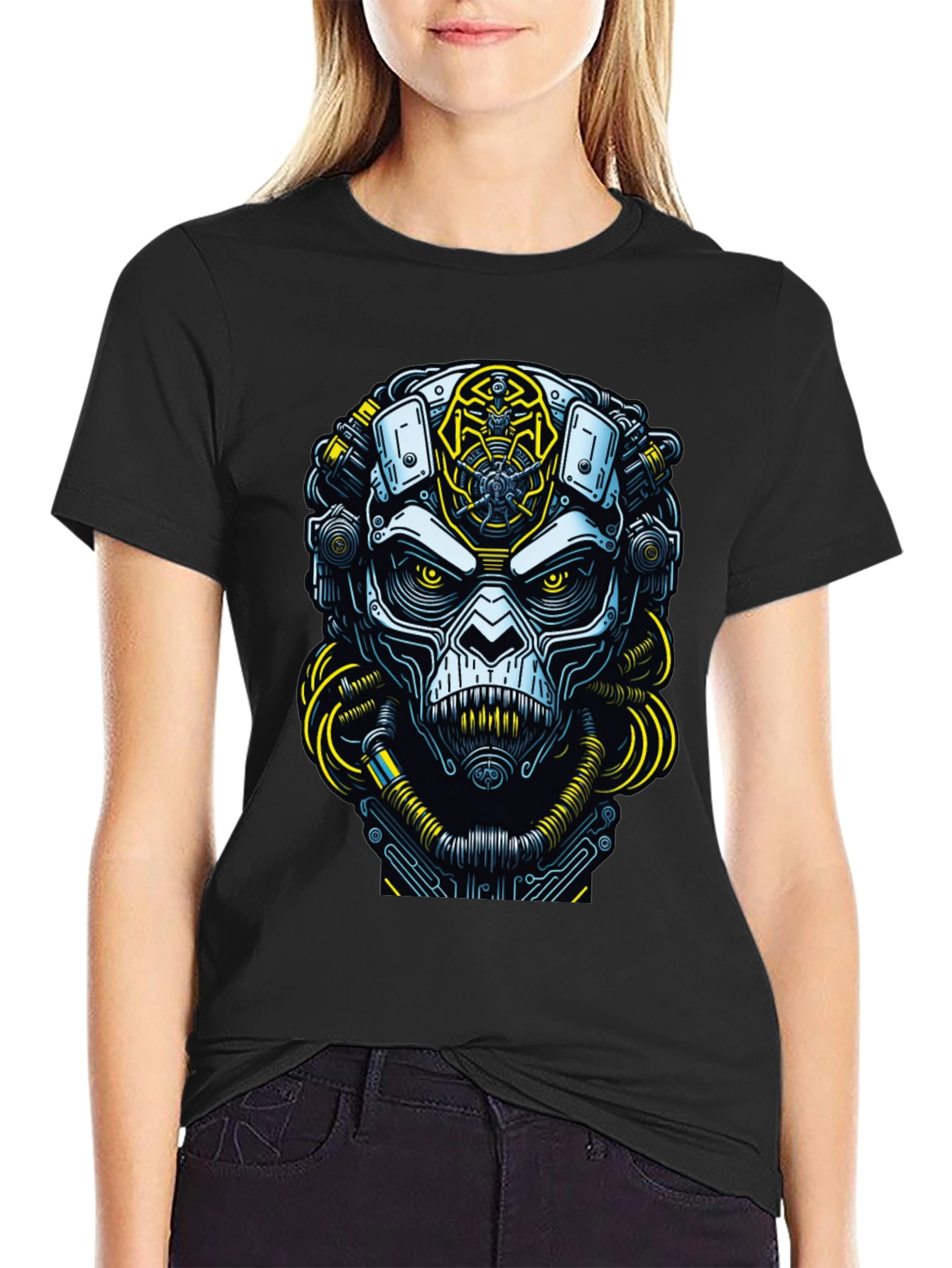 Cyberpunk Ape Graphic Tee - Futuristic Streetwear