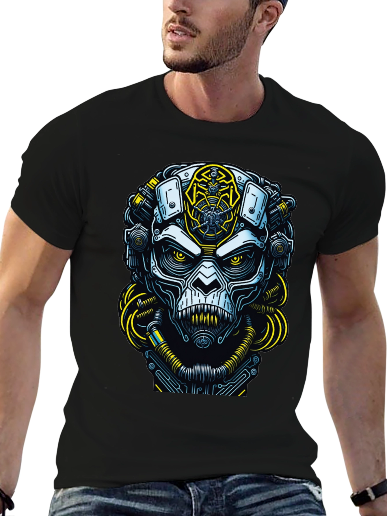 Cyberpunk Ape Graphic Tee - Futuristic Streetwear