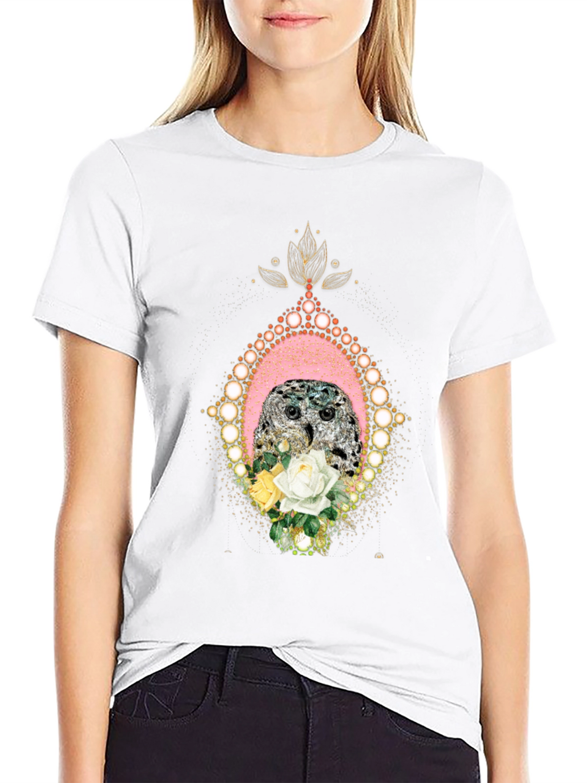 Owl & Roses Graphic T-Shirt