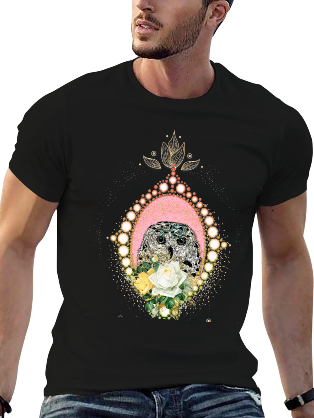 Owl & Roses Graphic T-Shirt