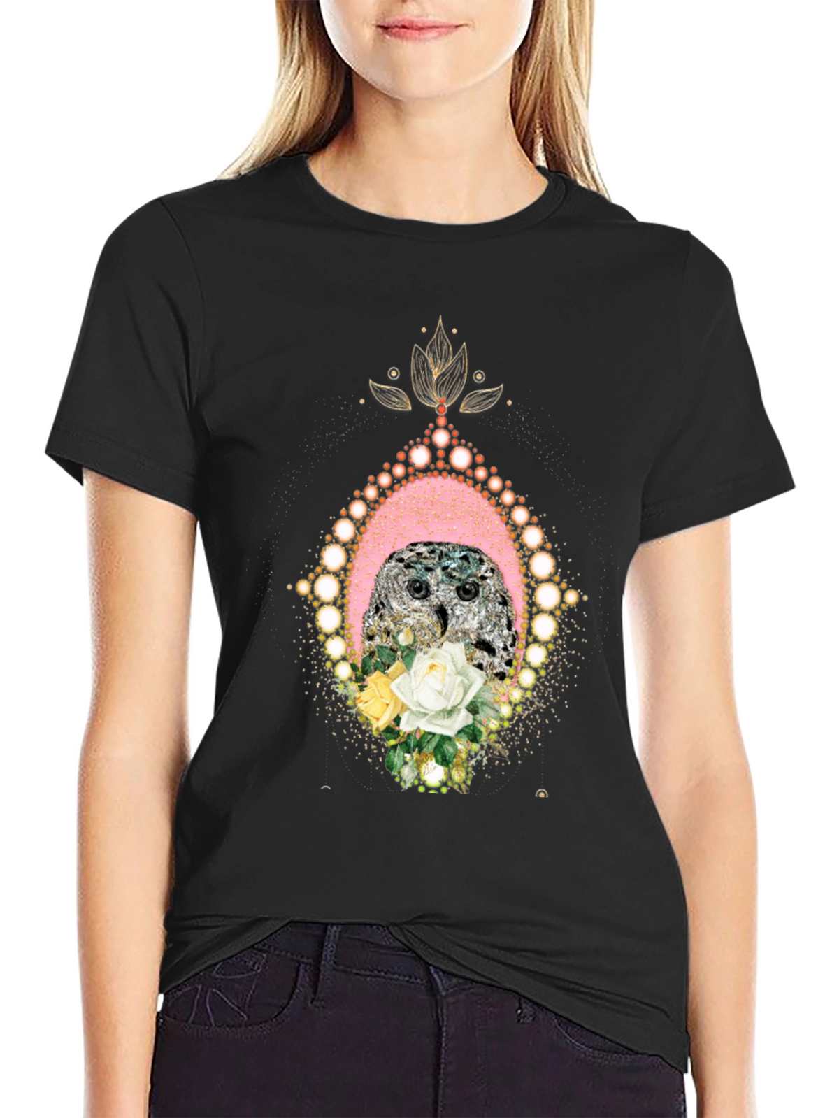 Owl & Roses Graphic T-Shirt