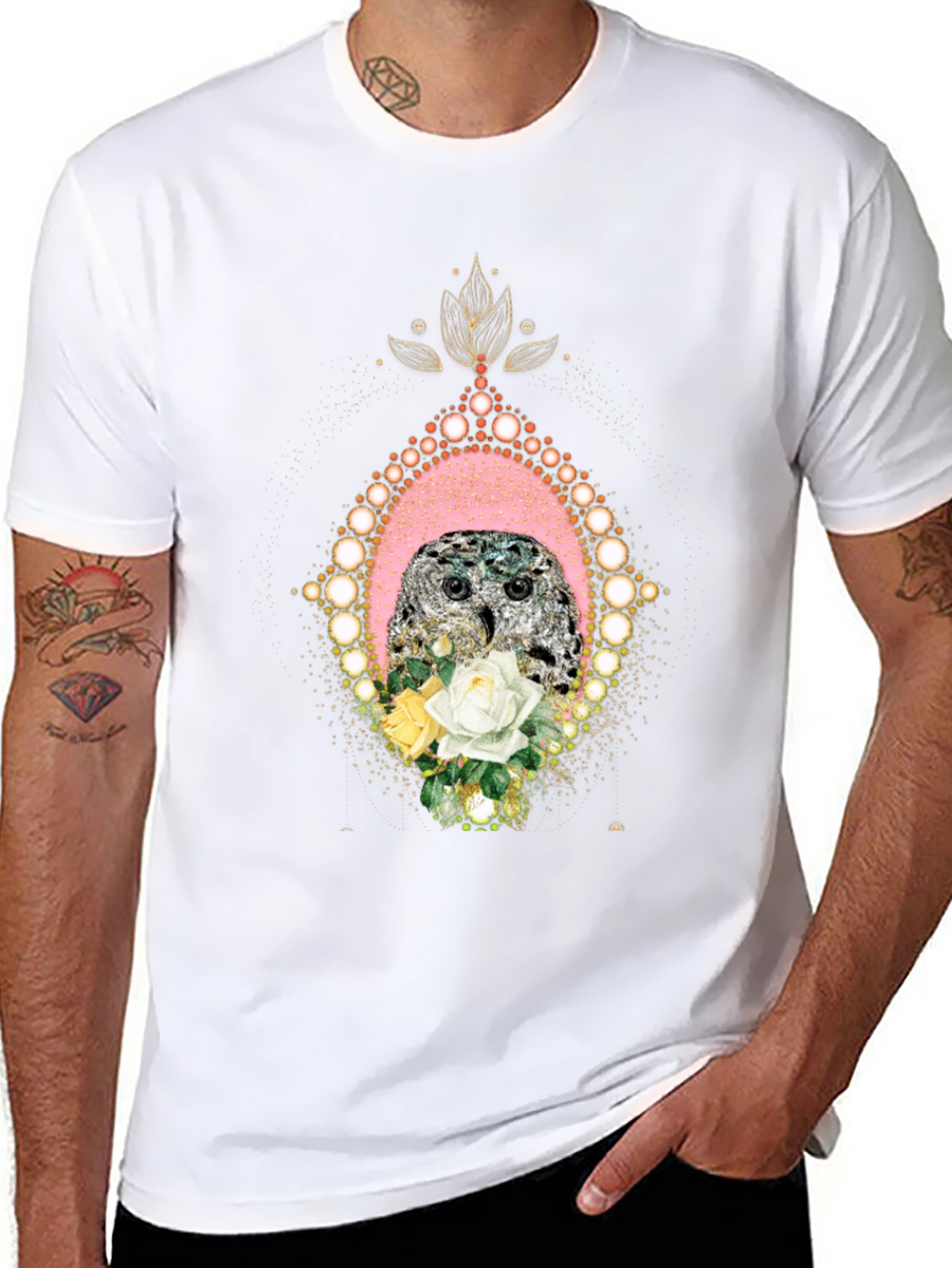 Owl & Roses Graphic T-Shirt