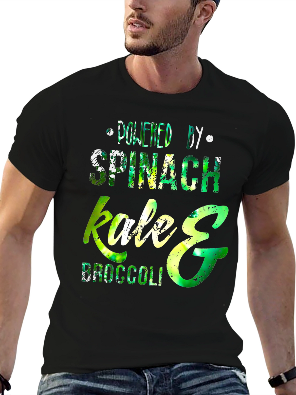Powered by Spinach Kale & Broccoli T-Shirt
