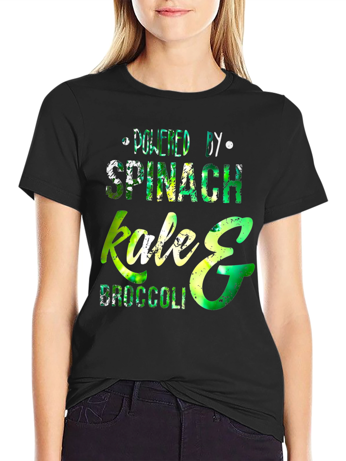 Powered by Spinach Kale & Broccoli T-Shirt