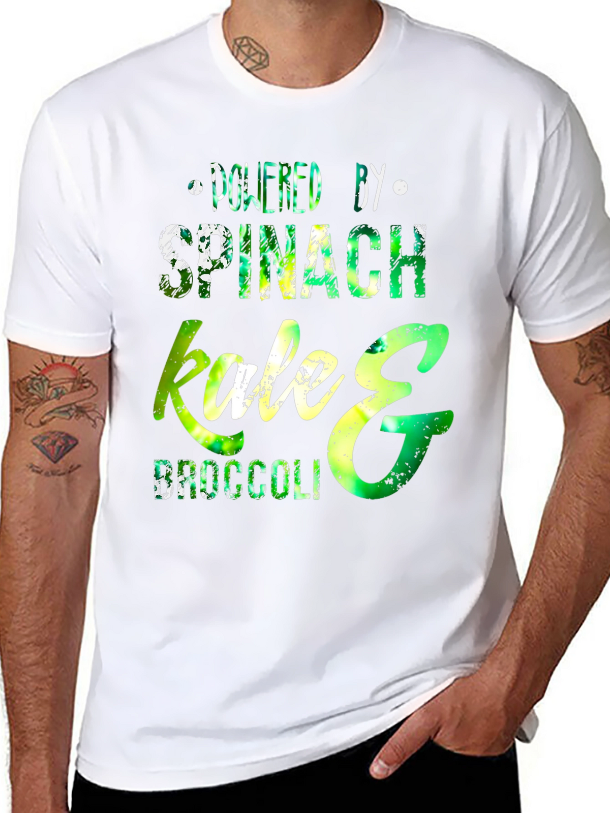 Powered by Spinach Kale & Broccoli T-Shirt