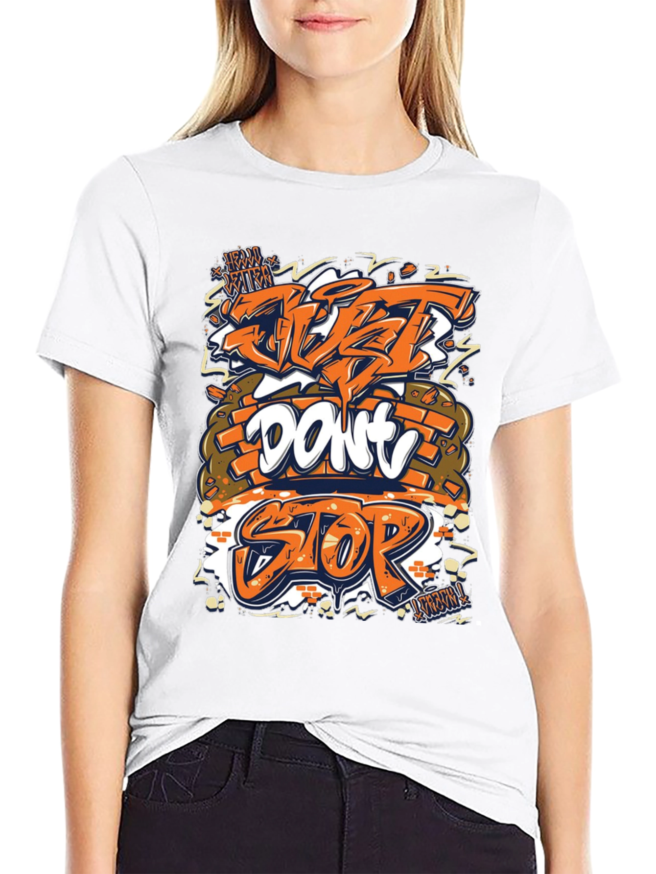 Just Dont Stop Graphic Tee - Black