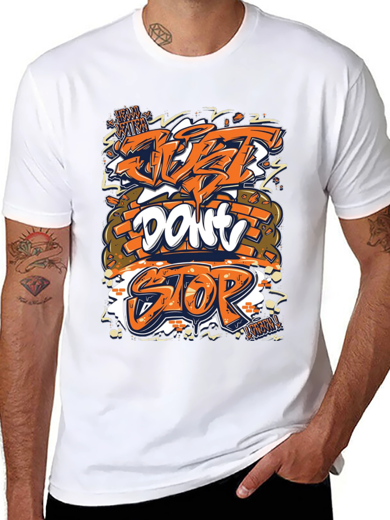 Just Dont Stop Graphic Tee - Black