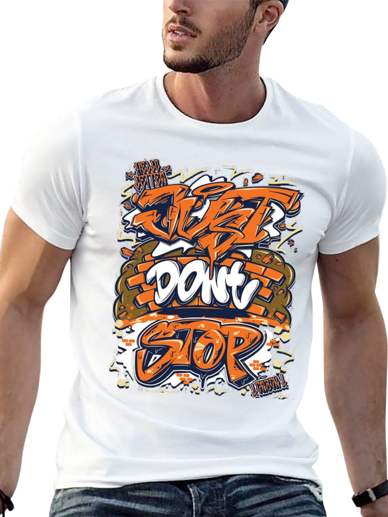 Just Dont Stop Graphic Tee - Black