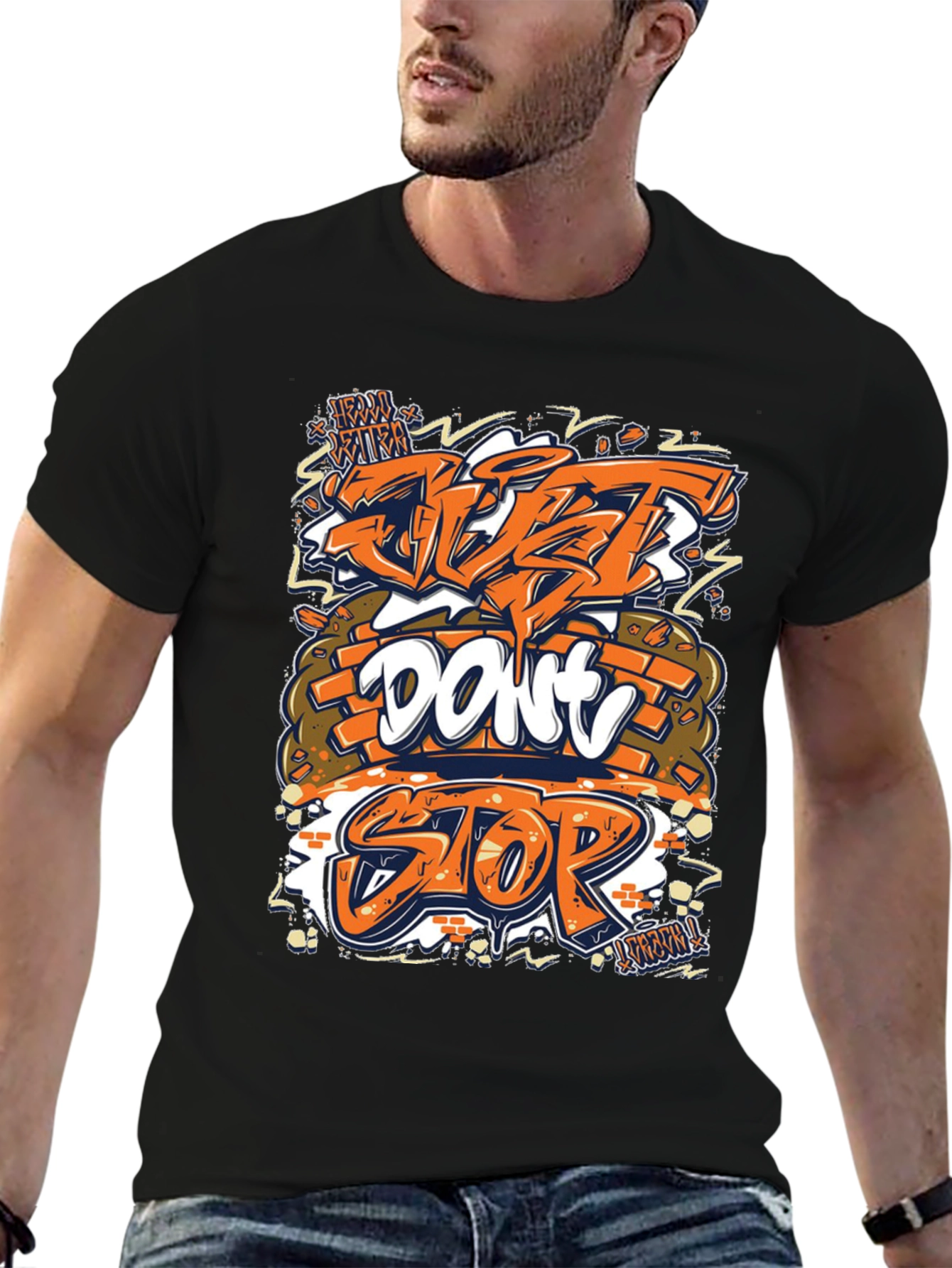 Just Dont Stop Graphic Tee - Black