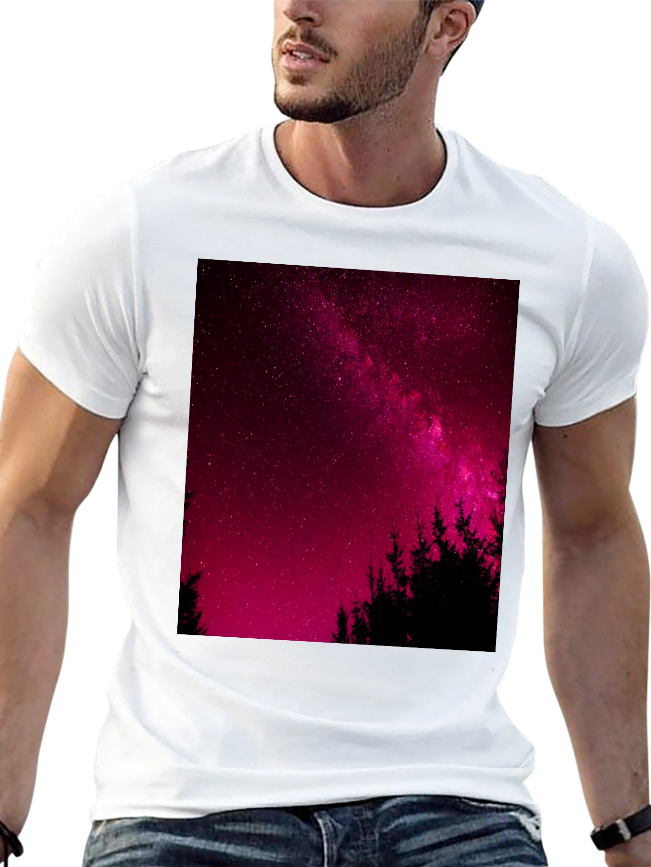 Galaxy Print Black T-Shirt