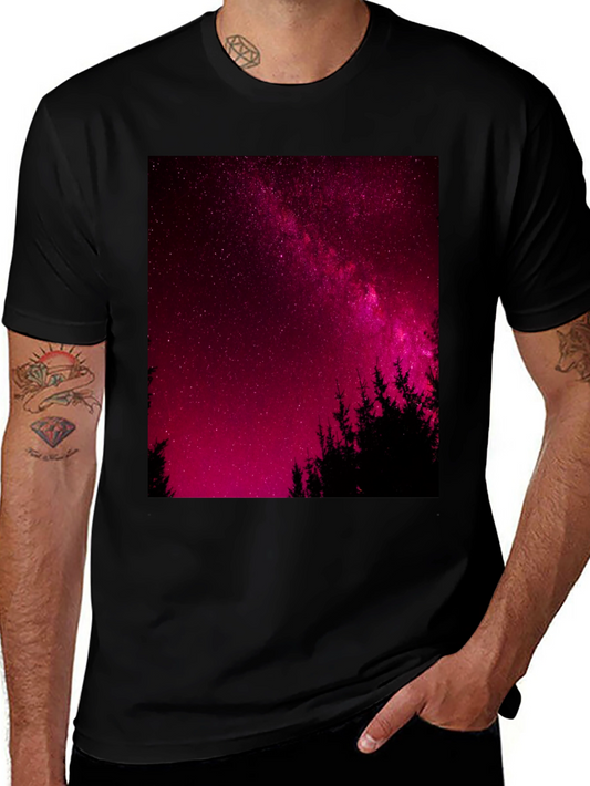Galaxy Print Black T-Shirt