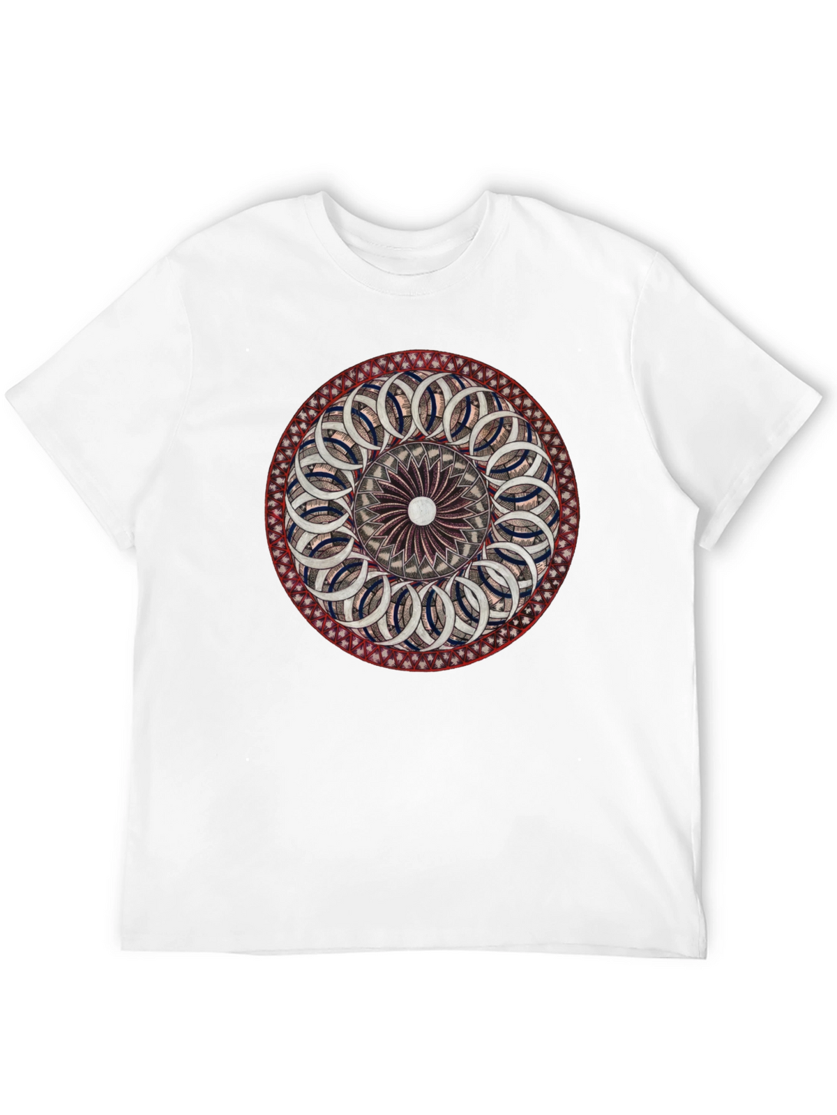 Geometric Mandala Graphic Black T-Shirt