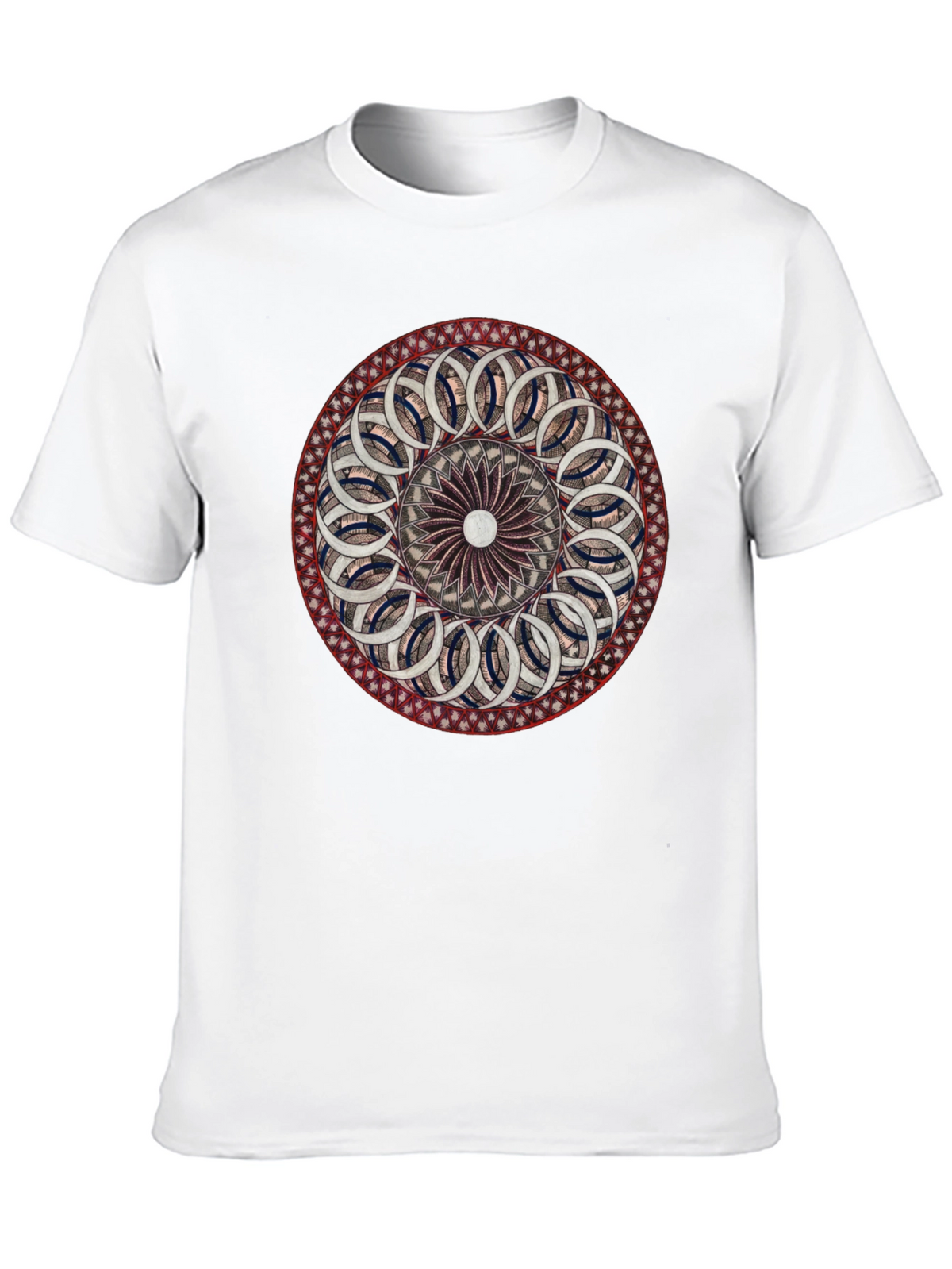 Geometric Mandala Graphic Black T-Shirt