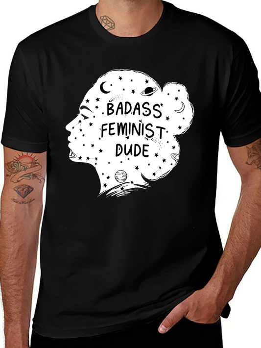 Badass Feminist Dude Black T-Shirt
