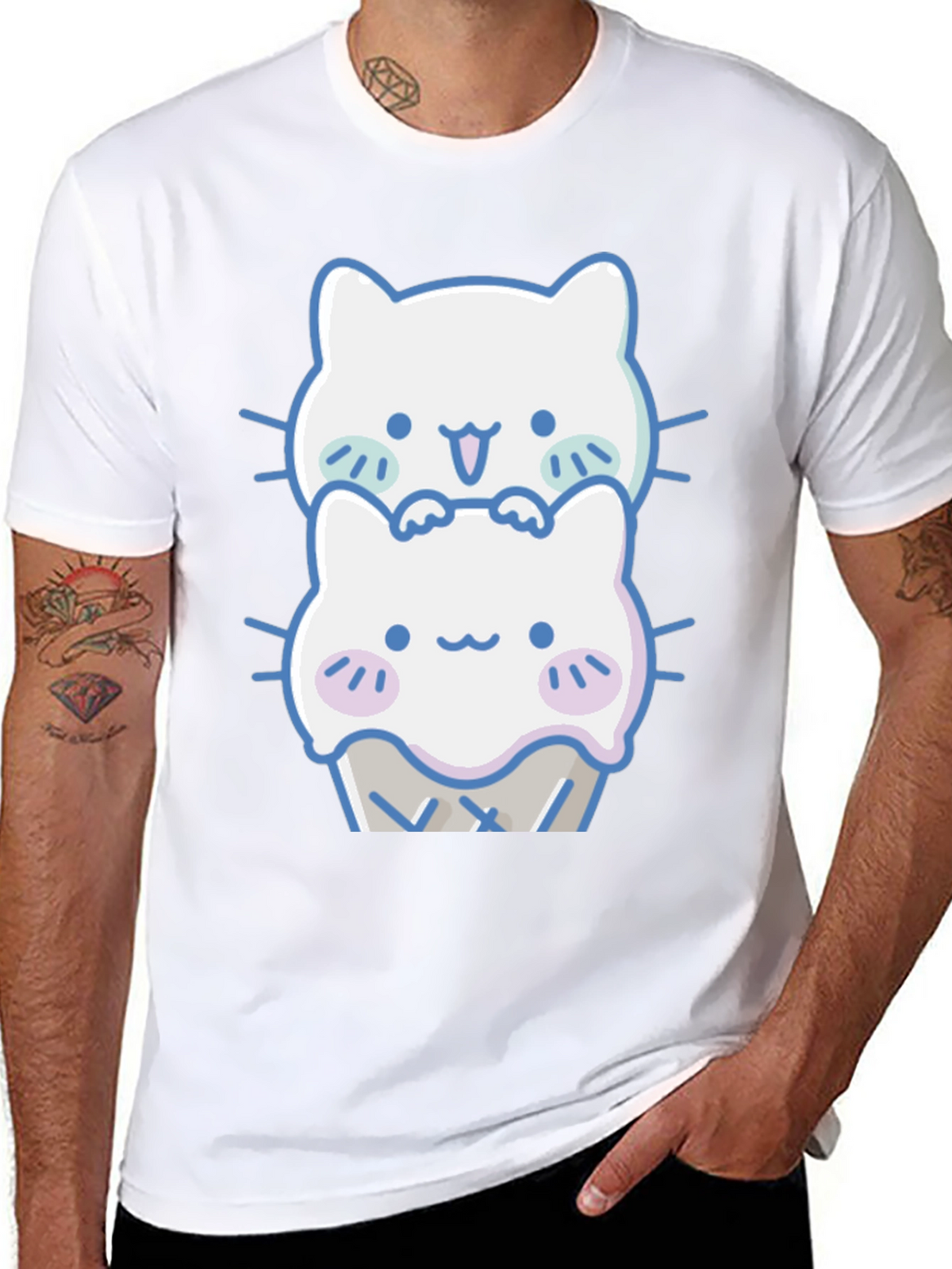 Cute Kawaii Cat Ice Cream T-Shirt