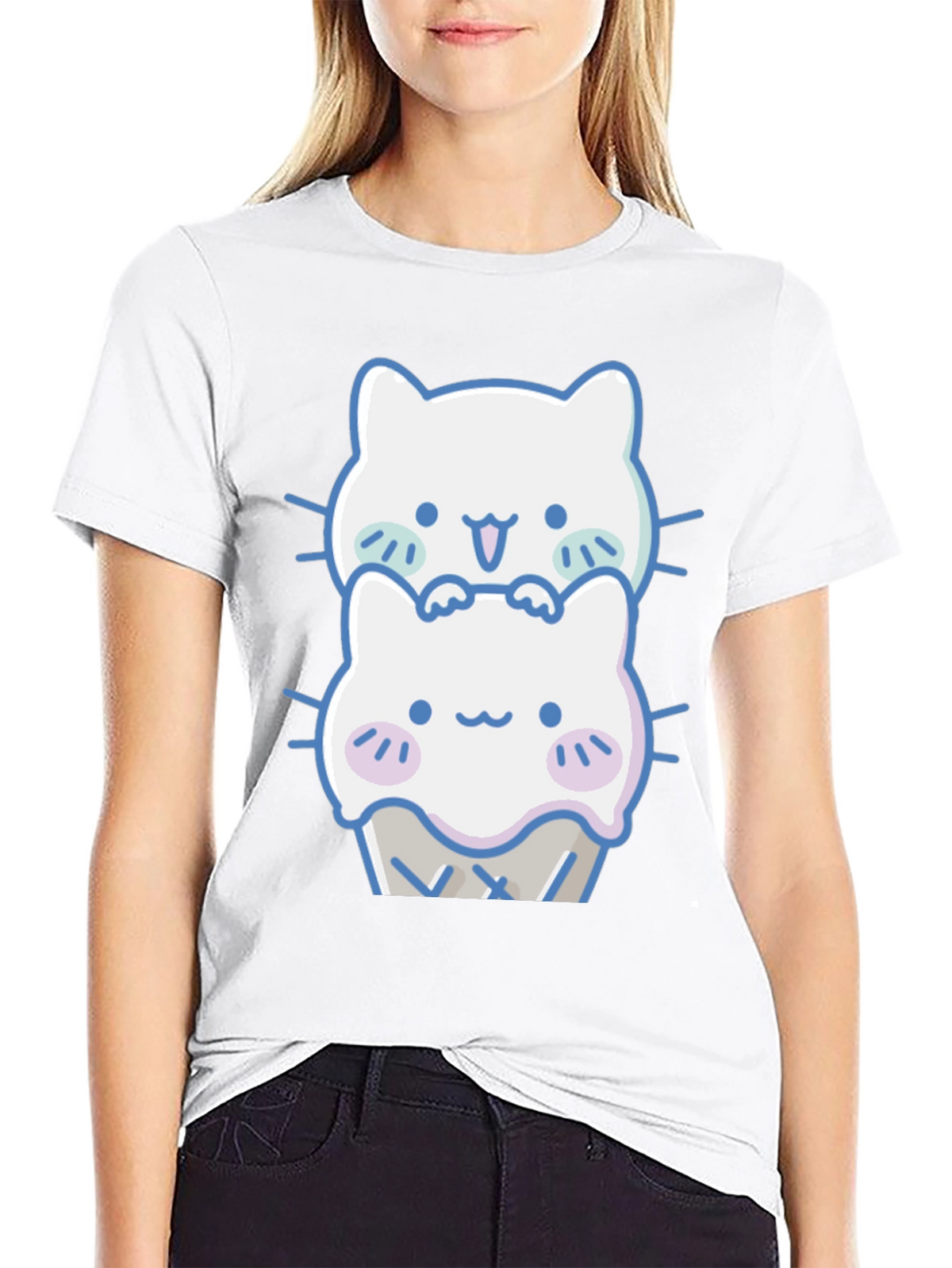 Cute Kawaii Cat Ice Cream T-Shirt