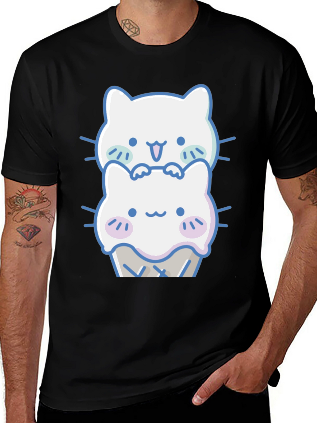 Cute Kawaii Cat Ice Cream T-Shirt