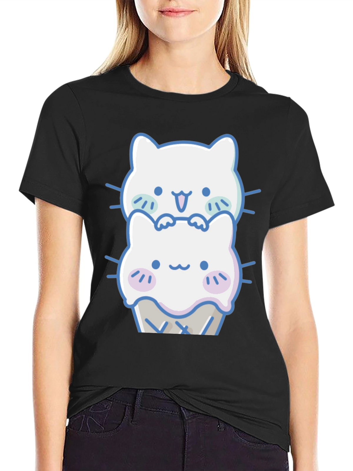 Cute Kawaii Cat Ice Cream T-Shirt