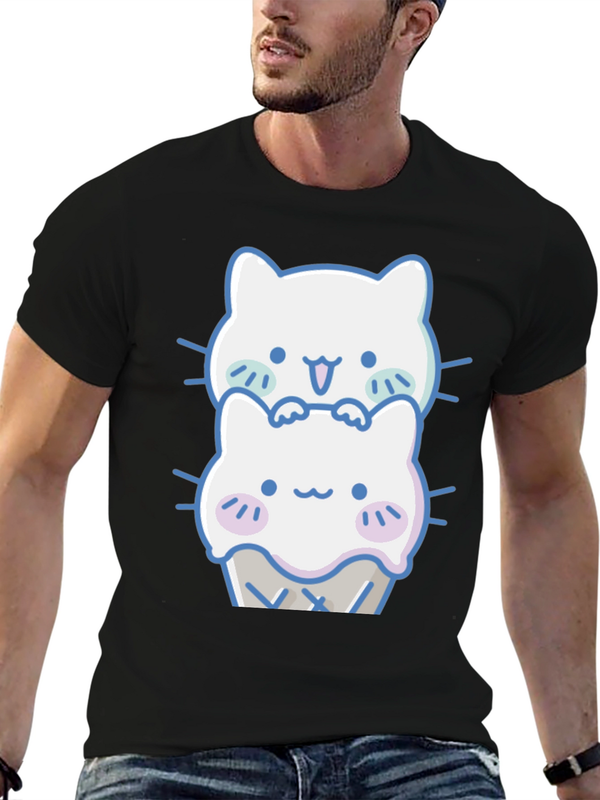 Cute Kawaii Cat Ice Cream T-Shirt