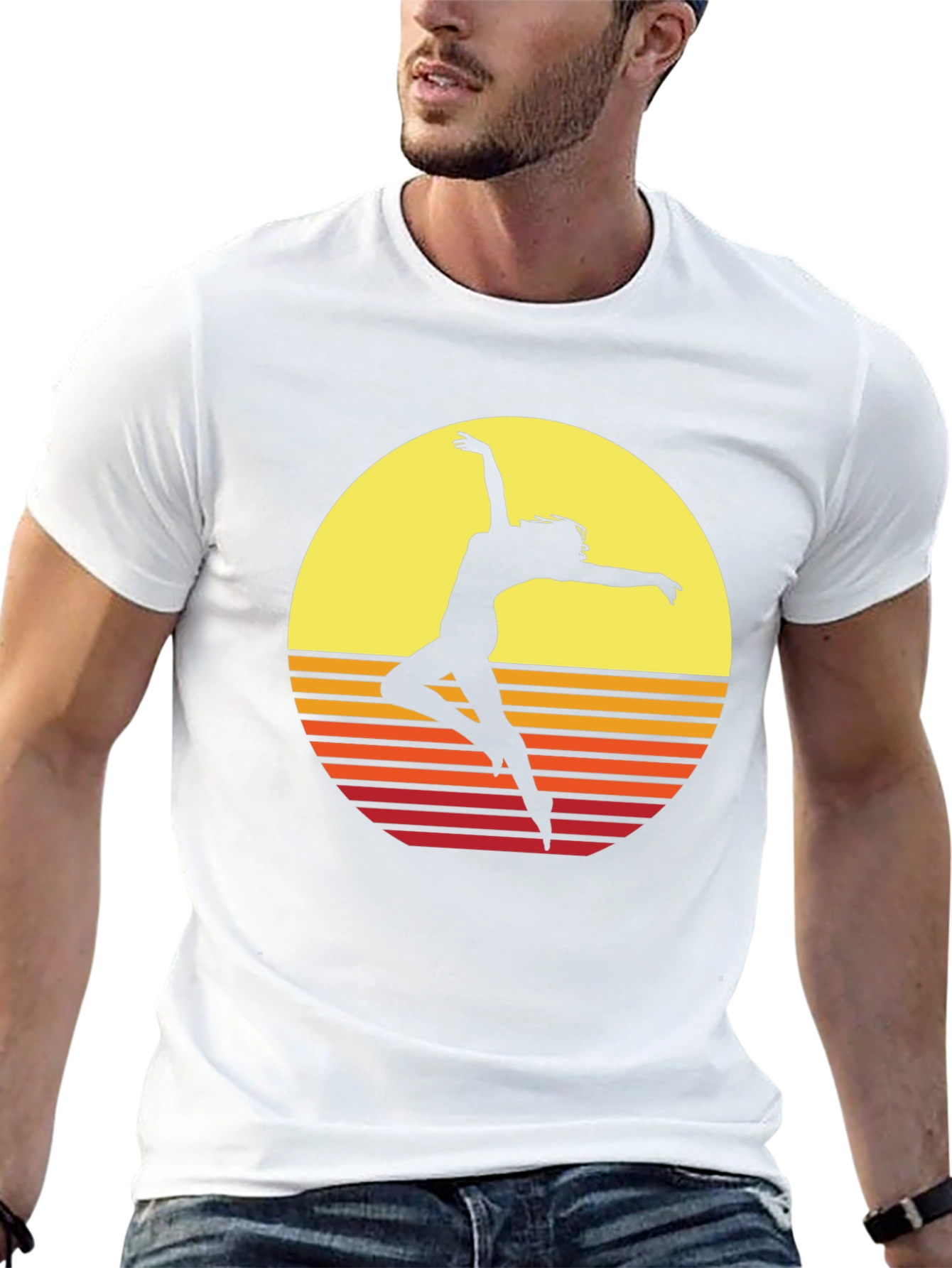 Retro Sunset Dancer Graphic T-Shirt