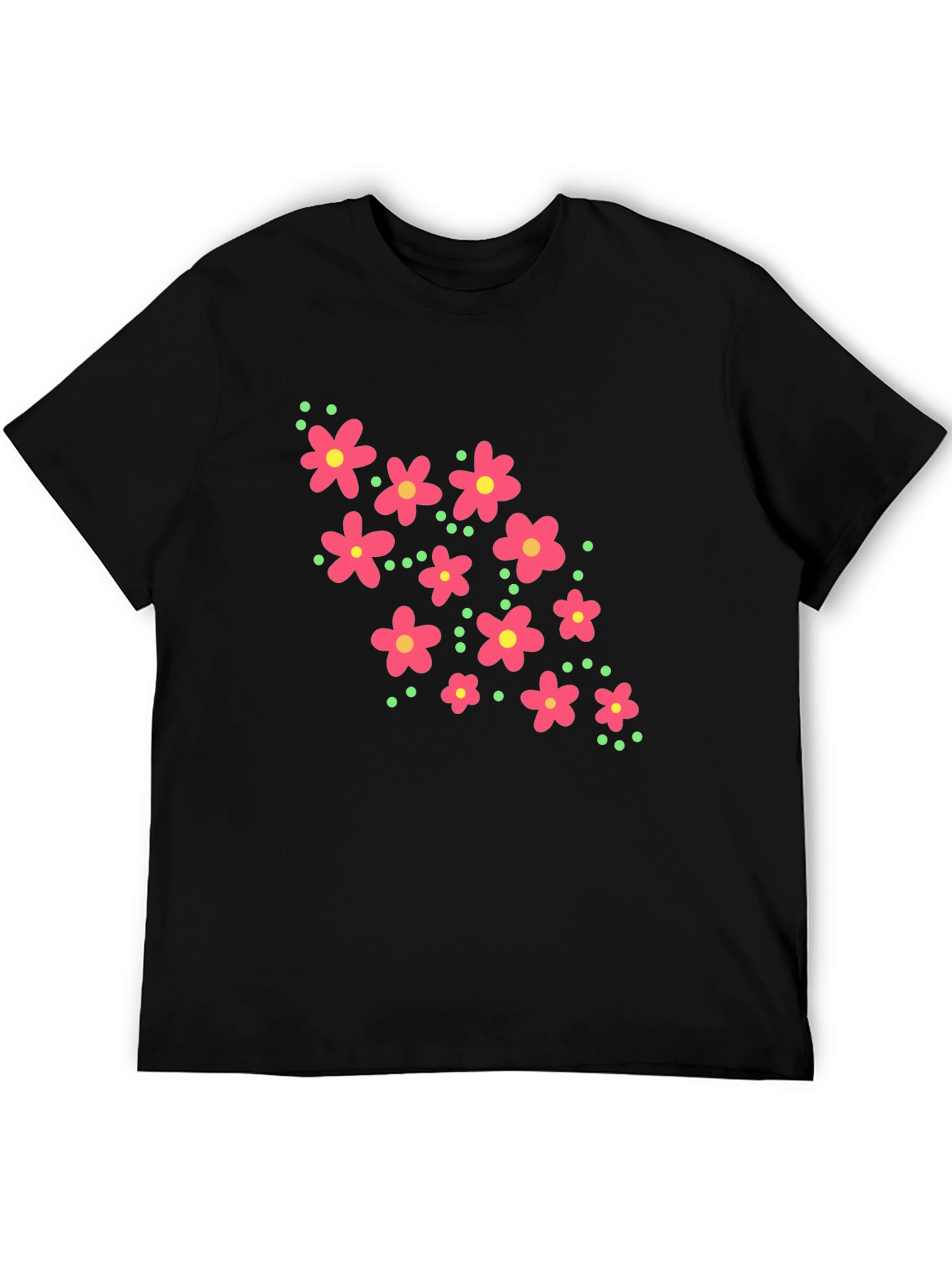 Floral Graphic Black T-Shirt