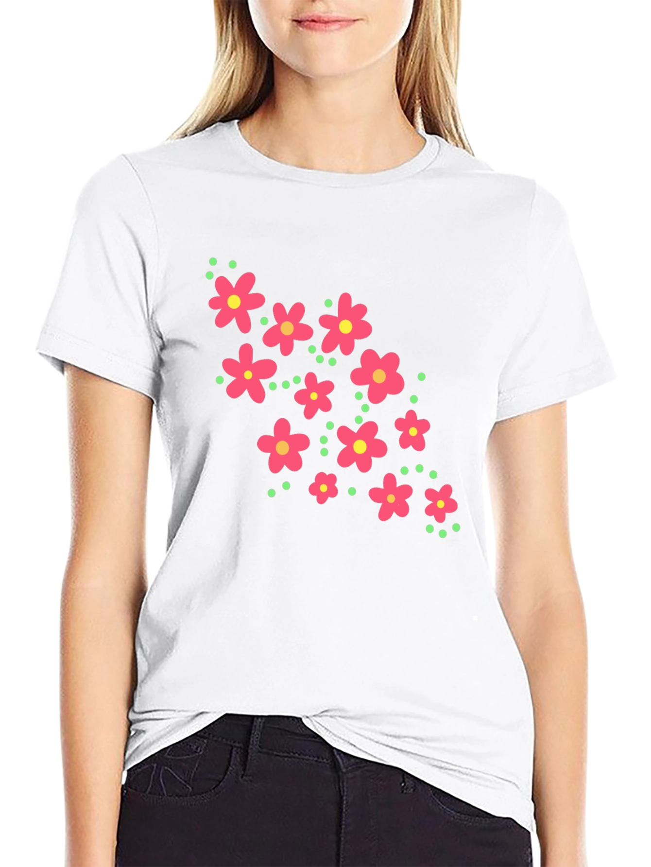Floral Graphic Black T-Shirt